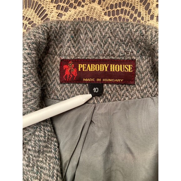 Vintage 70s Wool Blazer 1970s Blue Gray Herringbone Retro Spring Size Medium S/M - Picture 4 of 6